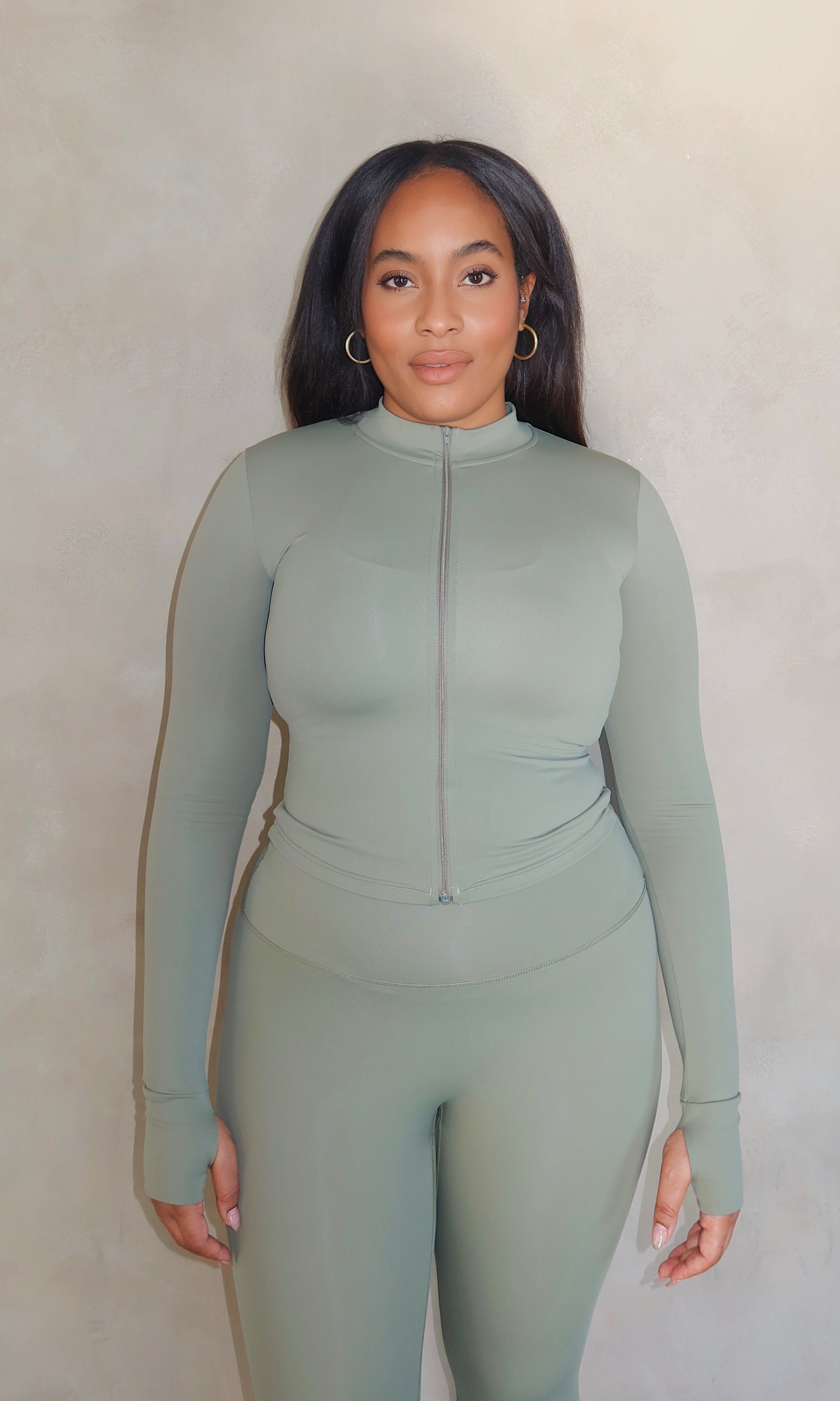 Sculpt Motion Zip Up - Olive