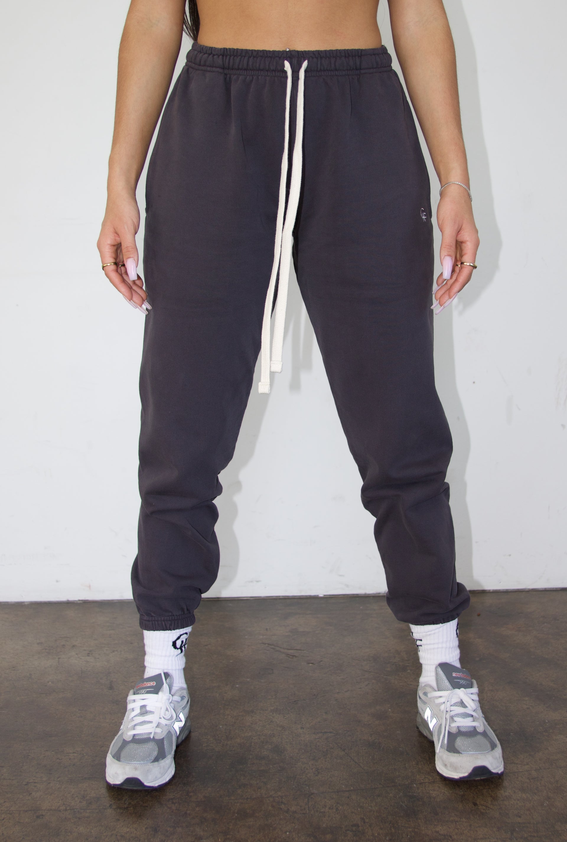 GJF Cozy Terry Joggers - Dark Heather Grey